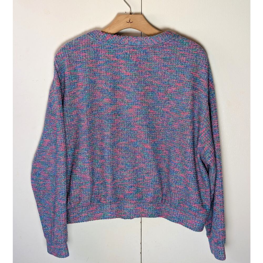 Wild Fable Purple Abstract V Neck Button Cardigan Small - Picture 10 of 15
